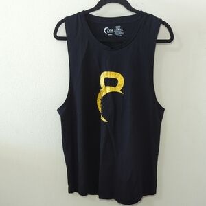 Zyia Active Kettle Moon Tank Top Black Gold Kettlebell Workout Women's Size XXXL